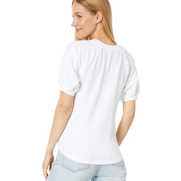 Mod-o-doc Lightweight French Terry Raglan Puff Short Sleeve Tee White LG NWT - Picture 2 of 3
